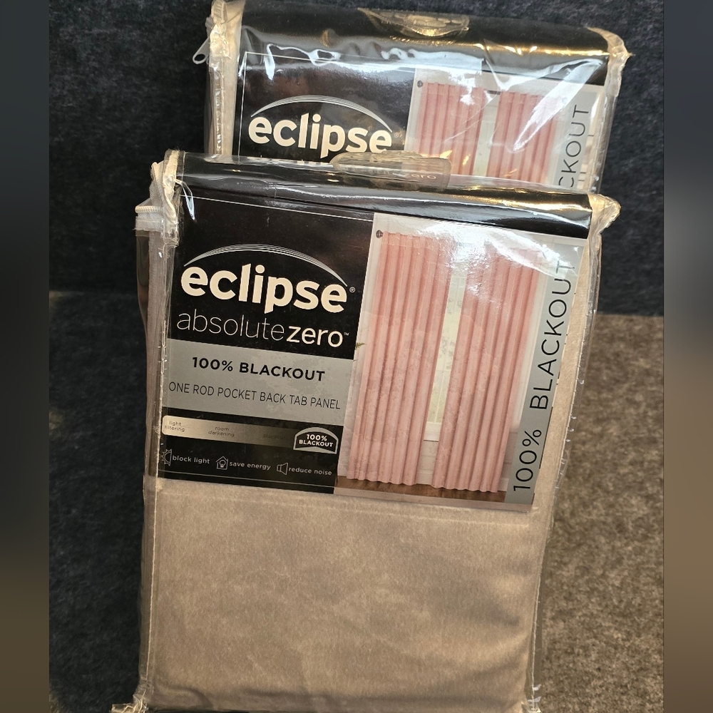 Eclipse Absolute Zero 100% Blackout Velvet Curtains in Silvery White 50x62